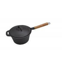 Cast Iron Camping Cookware with Wooden Handle